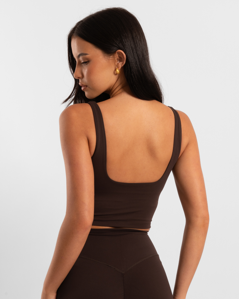 Square Neck Tank - Chocolate