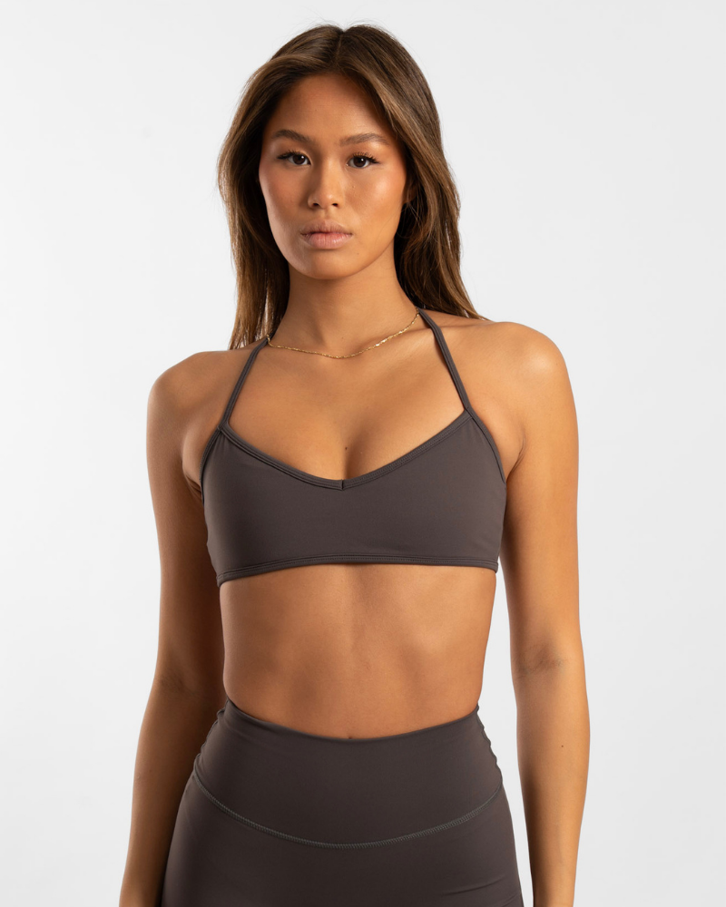 Halter Crop - Charcoal
