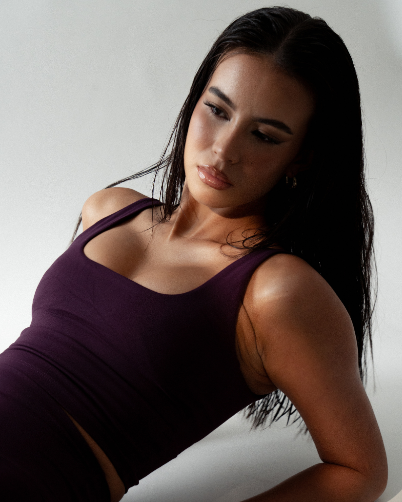 Square Neck Tank - Plum