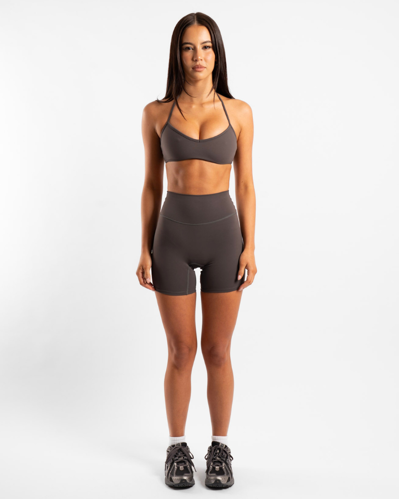 Halter Crop - Charcoal