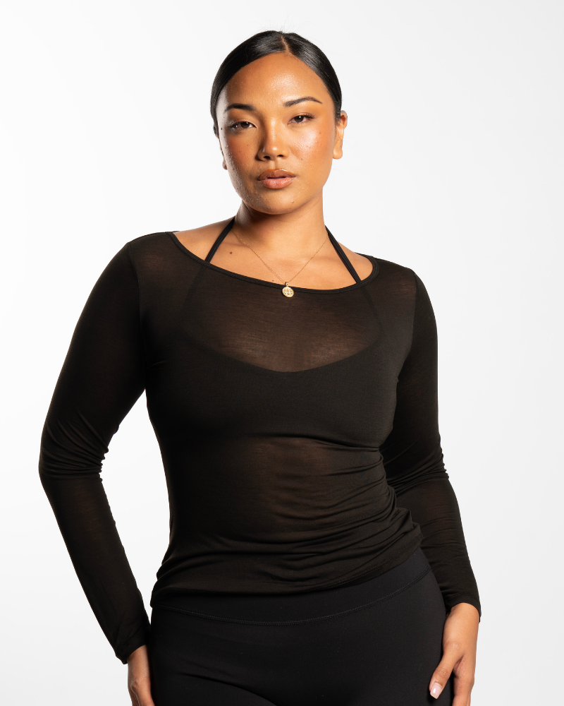 Sheer Long Sleeve - Onyx