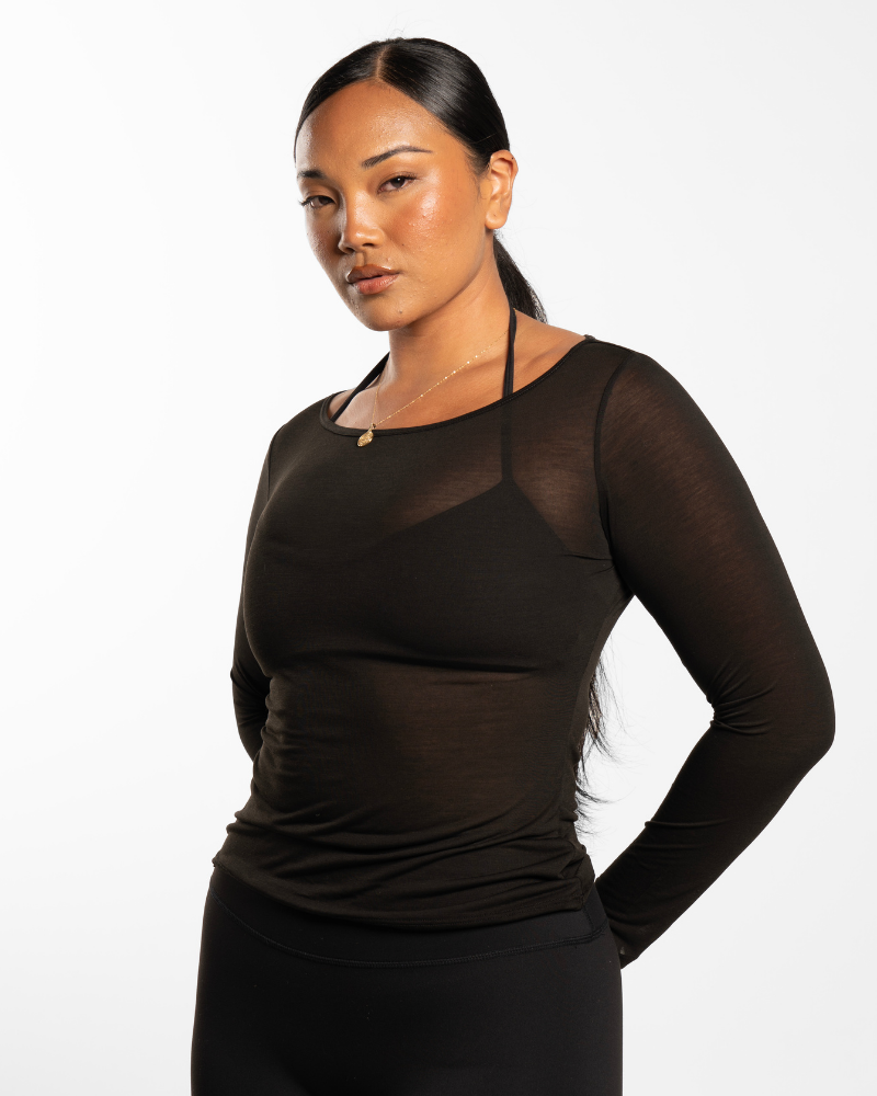 Sheer Long Sleeve - Onyx
