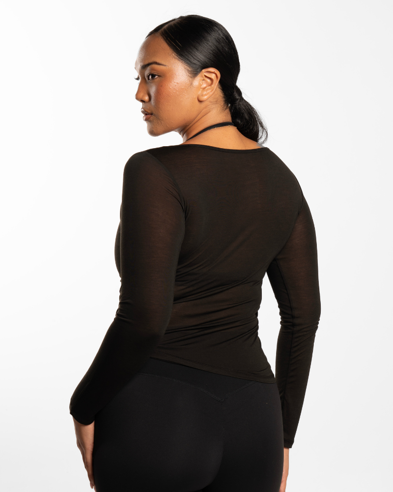 Sheer Long Sleeve - Onyx