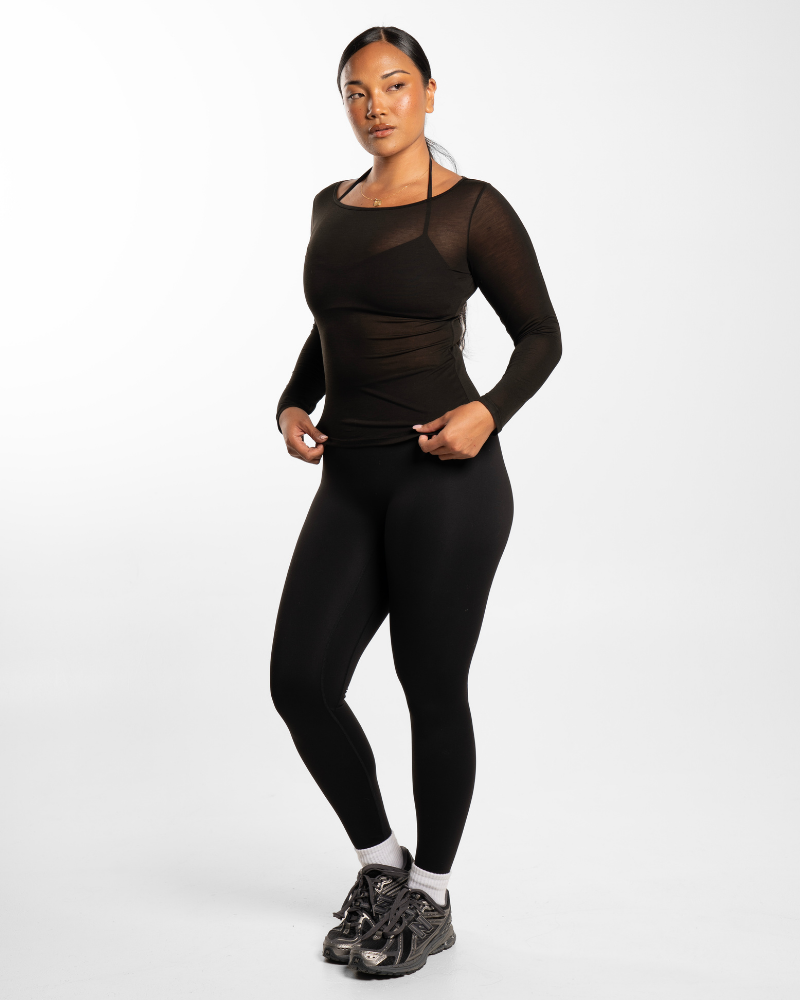Sheer Long Sleeve - Onyx