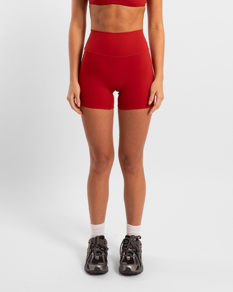 Not Your Basic Shorts - Cherry Red (Invisible Scrunch)