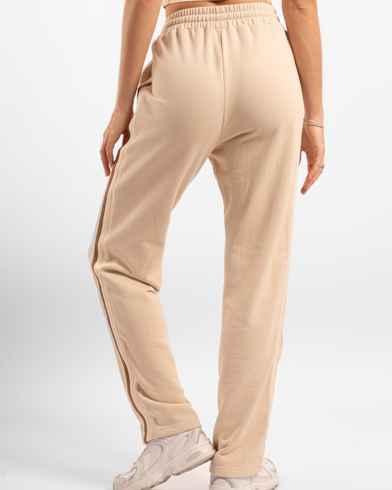 Straight Leg Track Pant - Off-White/Sand