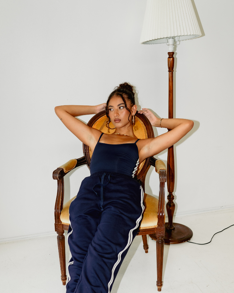 Lounge Tank - Navy/Off-White