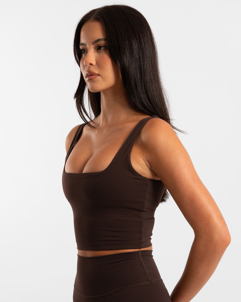 Square Neck Tank - Chocolate