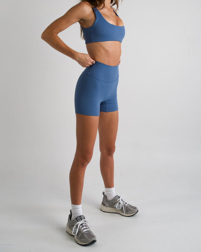 Not Your Basic Shorts 2.0 - Slate Blue (Invisible Scrunch)